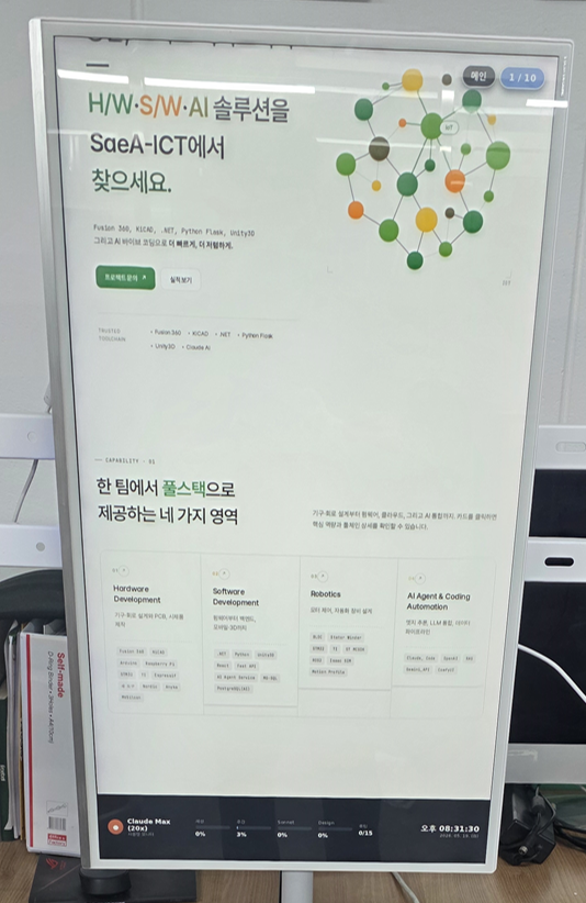 Office Digital Signage: Pi 5 + cog Kiosk + Live Claude.ai Usage Monitor